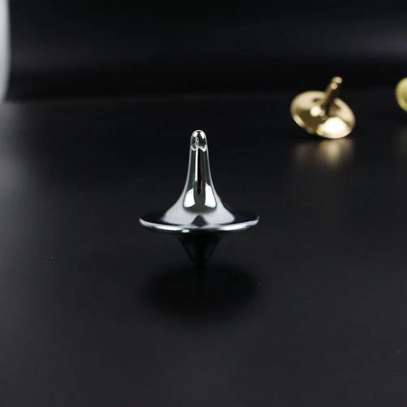 Metal Gyro Precision Silver Spinning Top With Movie Totem Print 11