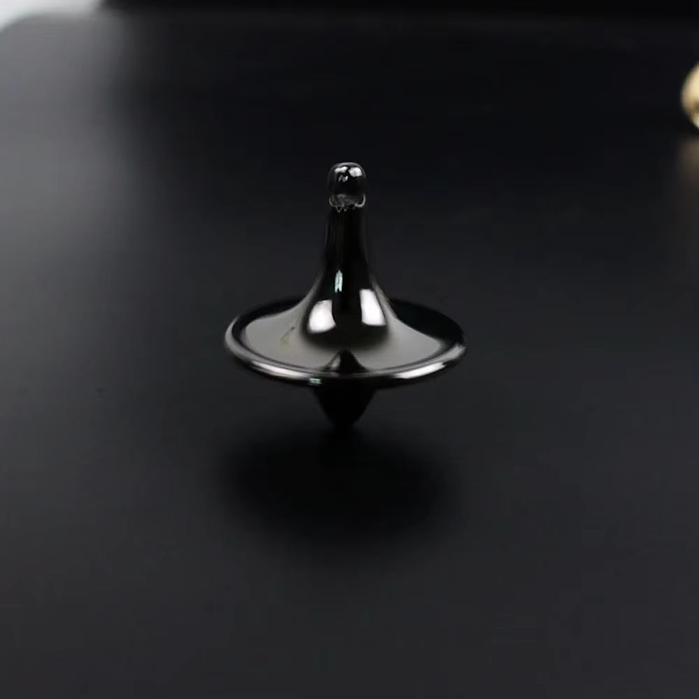Metal Gyro Precision Silver Spinning Top With Movie Totem Print 8