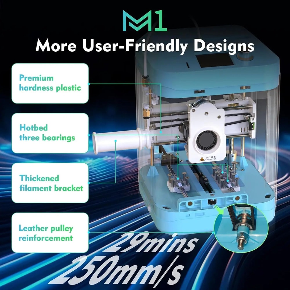 Geeetech M1 Mini 3D Printer For Kids Beginners With Auto Leveling And HighSpeed Printing 3