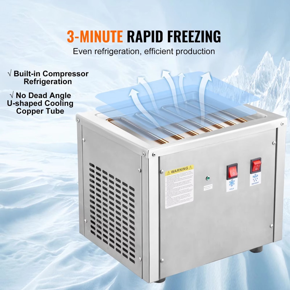 SucceBuy Rolled Ice Cream Maker With BuiltIn Compressor Stainless Steel Machine For Homemade Desser 1