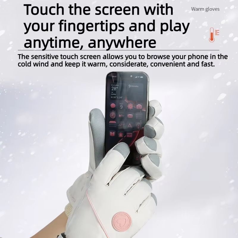 Womens Winter Skiing And Riding Gloves Thick Fleece Insulated ColdResistant Touchscreen Gloves 3