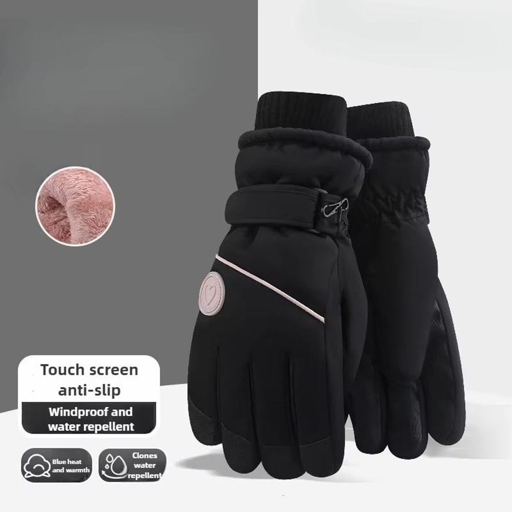 Womens Winter Skiing And Riding Gloves Thick Fleece Insulated ColdResistant Touchscreen Gloves 6
