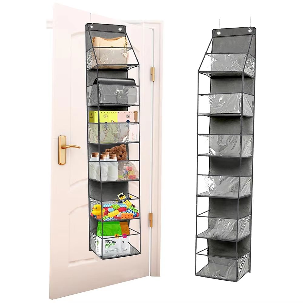 6Shelf Over The Door Hanging Pantry And Storage Organizer With Clear Plastic Pockets 0