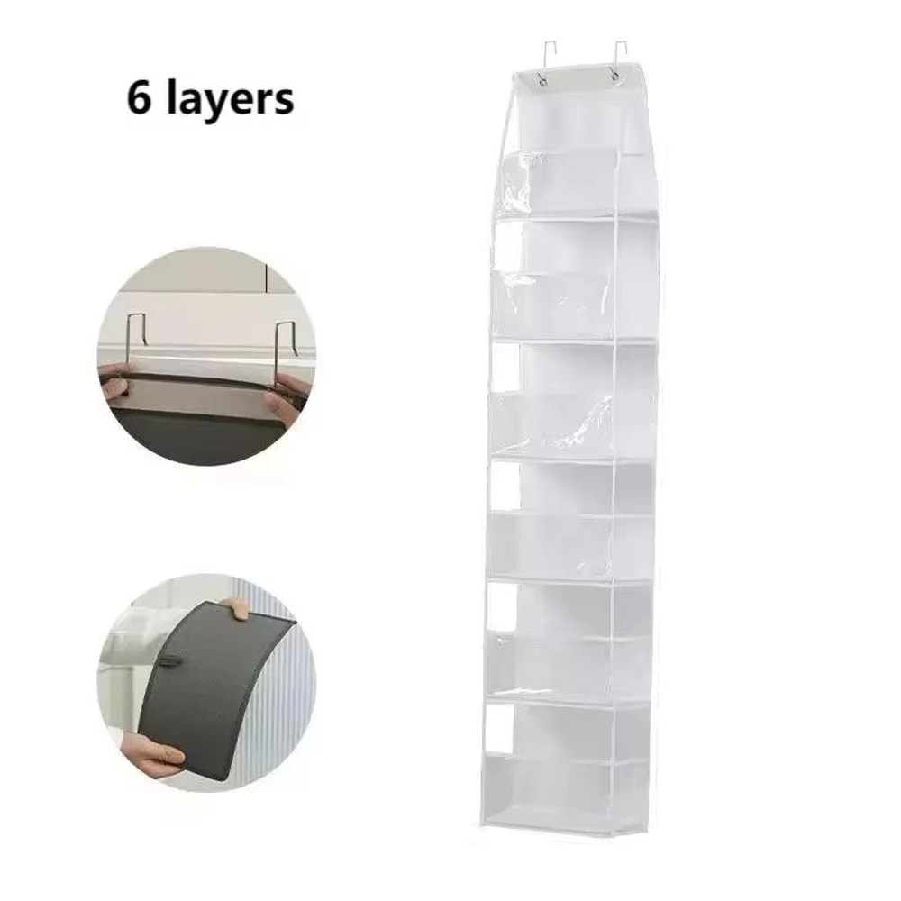 6Shelf Over The Door Hanging Pantry And Storage Organizer With Clear Plastic Pockets 9
