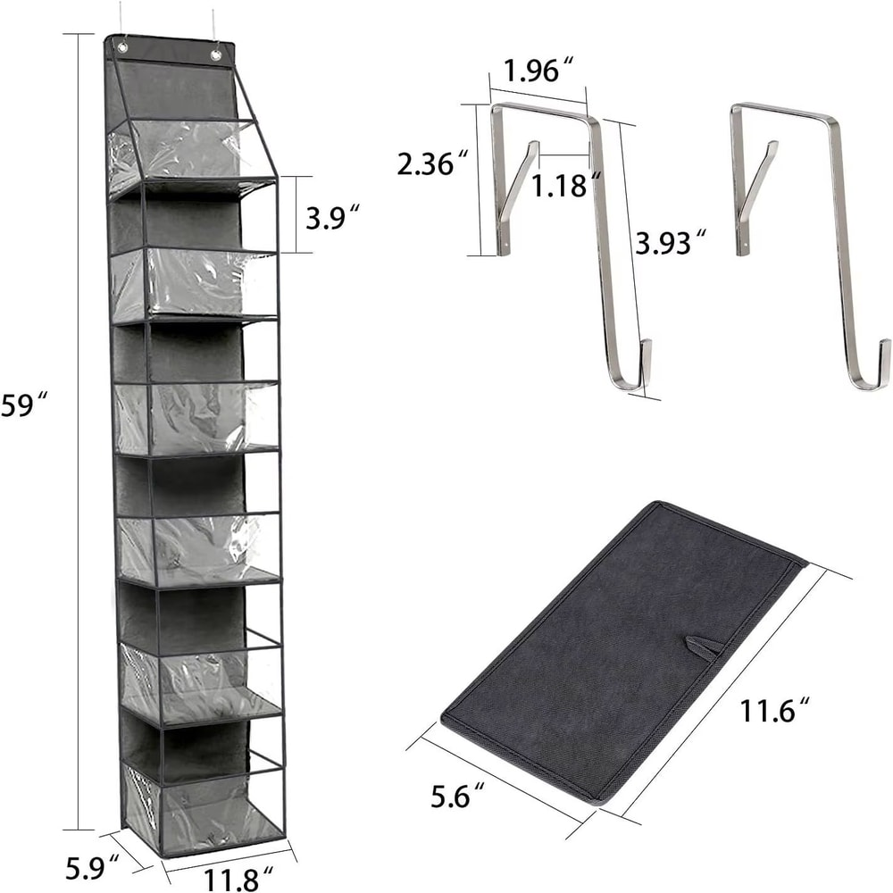 6Shelf Over The Door Hanging Pantry And Storage Organizer With Clear Plastic Pockets 2