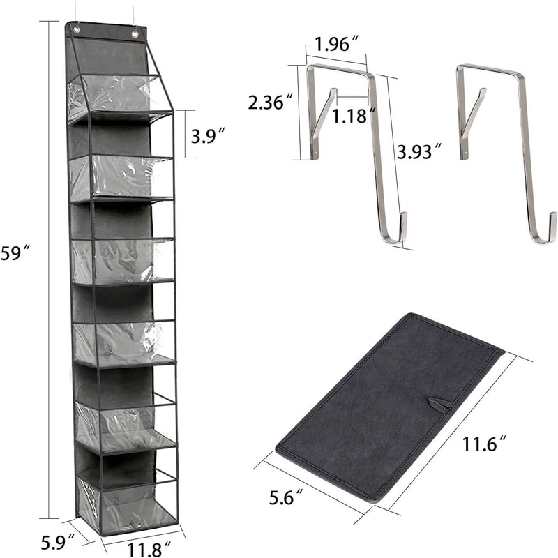 6Shelf Over The Door Hanging Pantry And Storage Organizer With Clear Plastic Pockets 2