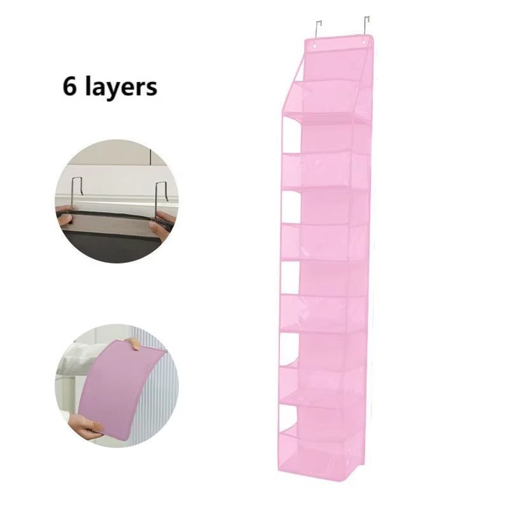 6Shelf Over The Door Hanging Pantry And Storage Organizer With Clear Plastic Pockets 8