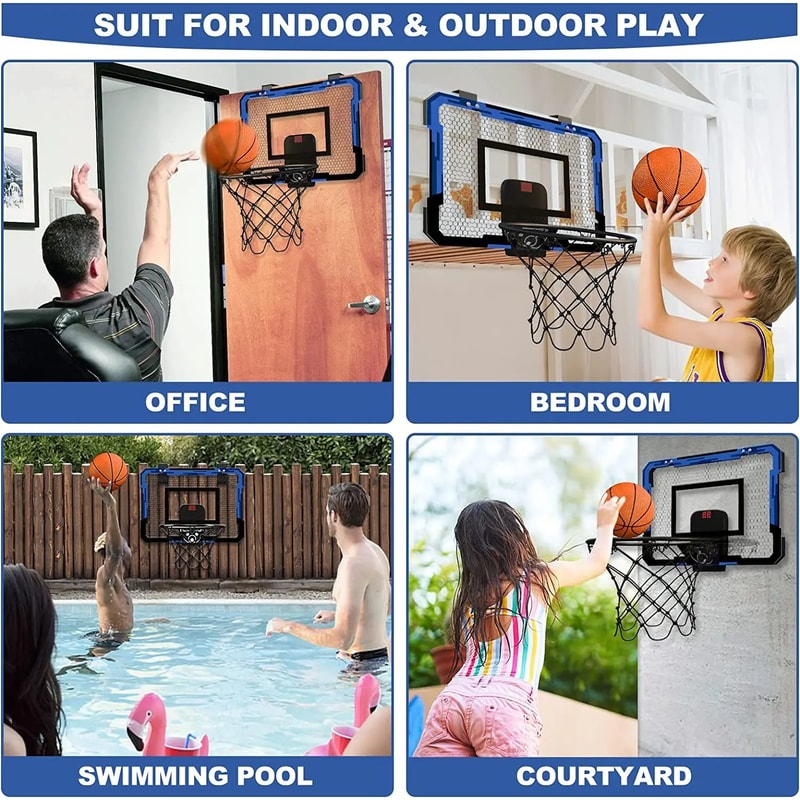 Kids WallMounted Basketball Hoop Set For Indoor And Outdoor Play 5