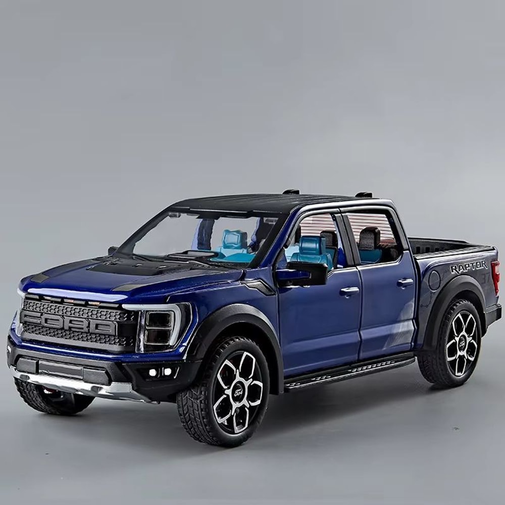 120 Ford Raptor F150 Diecast Truck Model With Opening Doors Pull Back Action Sound And Lights 11