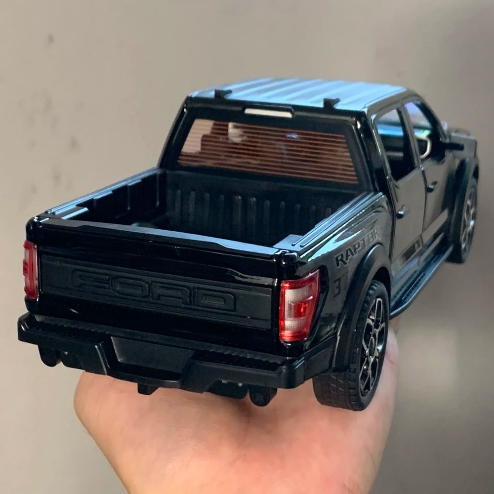 120 Ford Raptor F150 Diecast Truck Model With Opening Doors Pull Back Action Sound And Lights 5