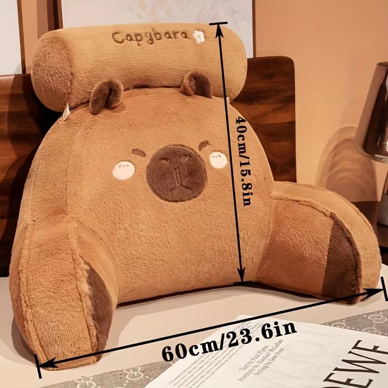 Adorable Capybara Backrest Cushion Large Triangle Lumbar Support Pillow 6