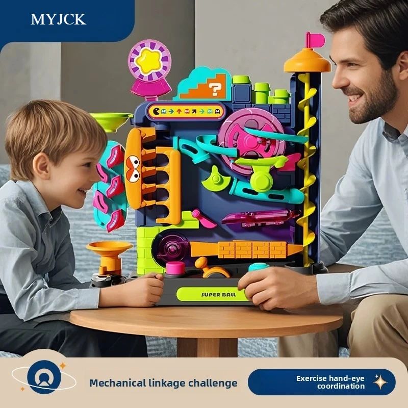 Educational Montessori Multilayer Rolling Ball Track Adventure Game For Kids 0