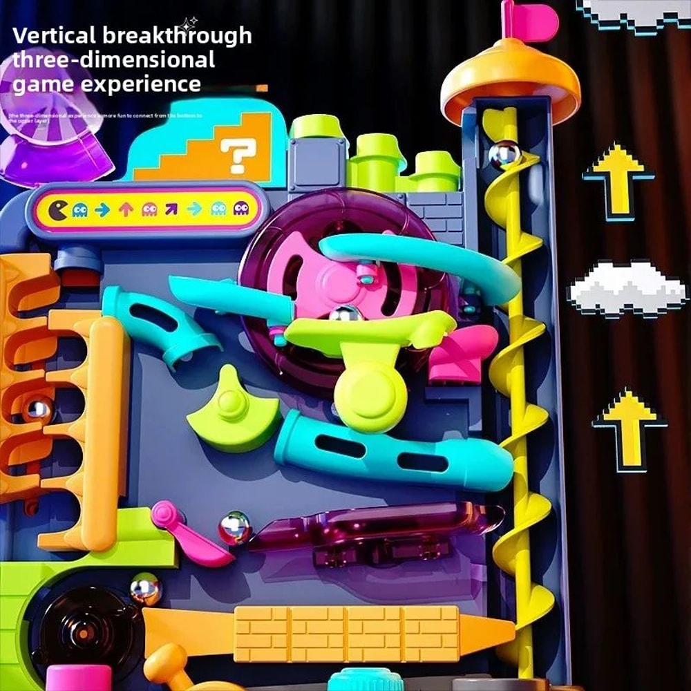 Educational Montessori Multilayer Rolling Ball Track Adventure Game For Kids 3