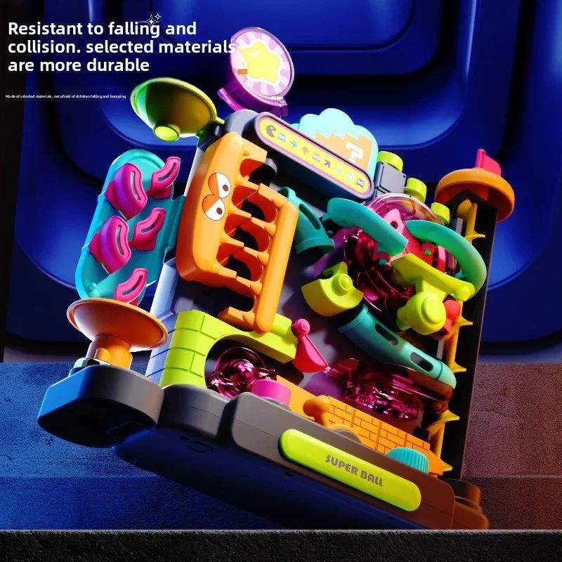 Educational Montessori Multilayer Rolling Ball Track Adventure Game For Kids 4