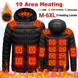 unisex rechargeable electric heating jacket with 3 heat levels – windproof thermal outerwear for camping, fishing, skiin