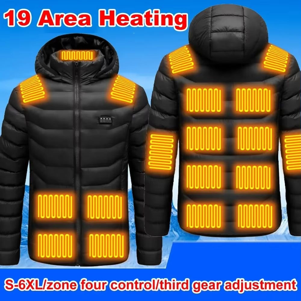 Unisex Rechargeable Electric Heating Jacket With 3 Heat Levels Windproof Thermal Outerwear For Cam 1