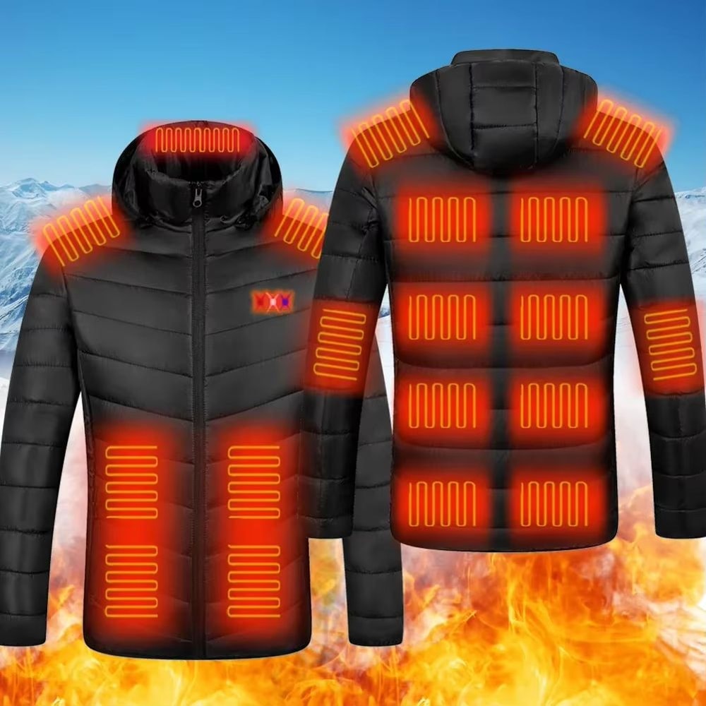 Unisex Rechargeable Electric Heating Jacket With 3 Heat Levels Windproof Thermal Outerwear For Cam 2