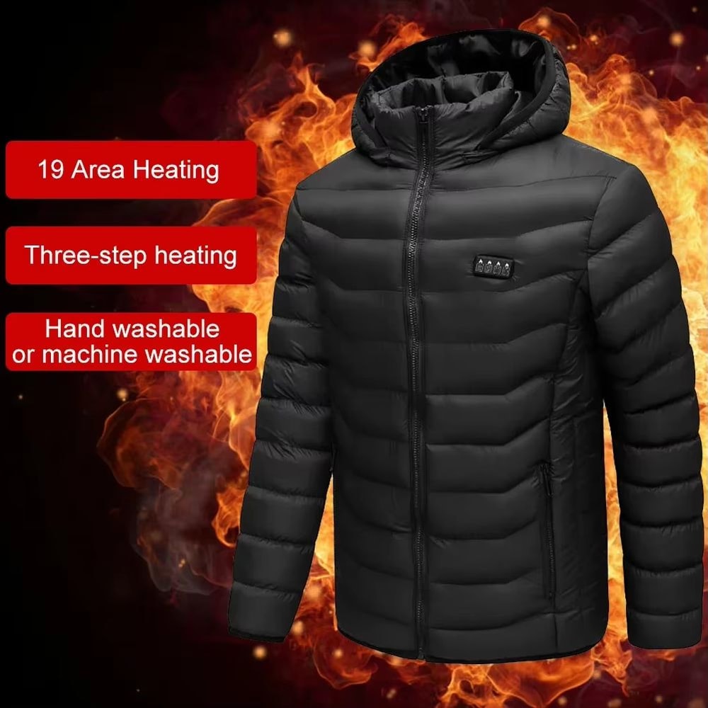 Unisex Rechargeable Electric Heating Jacket With 3 Heat Levels Windproof Thermal Outerwear For Cam 3