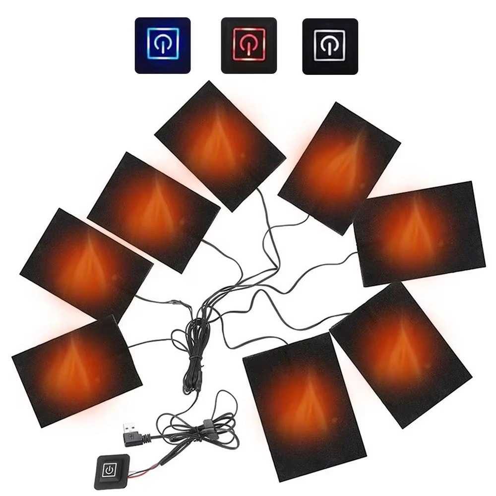 Unisex Rechargeable Electric Heating Jacket With 3 Heat Levels Windproof Thermal Outerwear For Cam 6