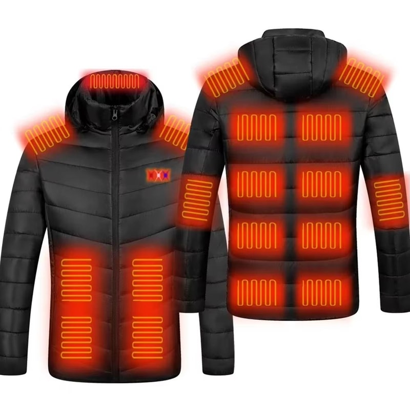 Unisex Rechargeable Electric Heating Jacket With 3 Heat Levels Windproof Thermal Outerwear For Cam 7
