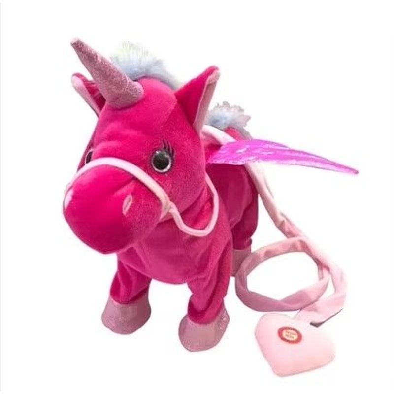Walking And Singing Electric Plush Unicorn With Leading Rope For Kids 8