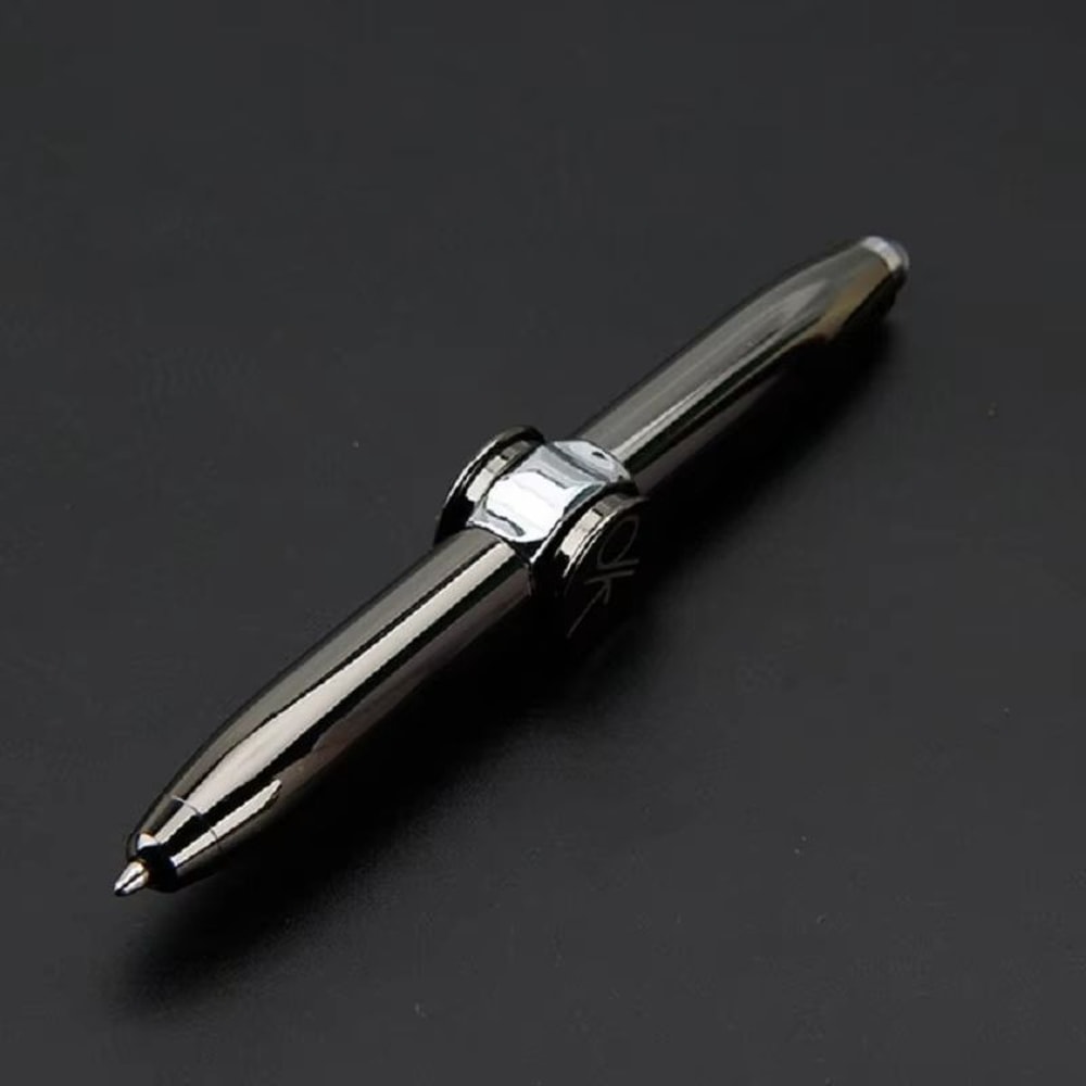 LED Spinning Gyro Metal Ballpoint Pen With Decompression Fidget Writing Function 6