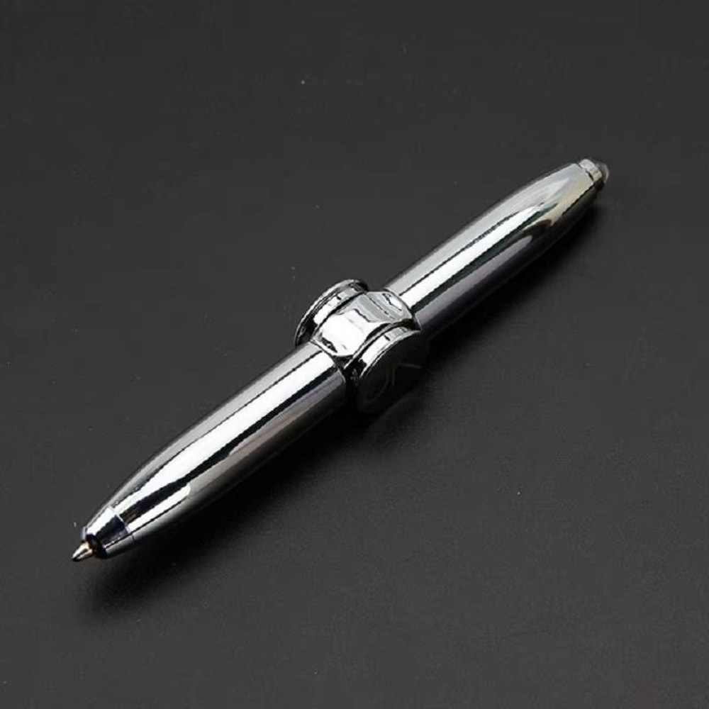 LED Spinning Gyro Metal Ballpoint Pen With Decompression Fidget Writing Function 7