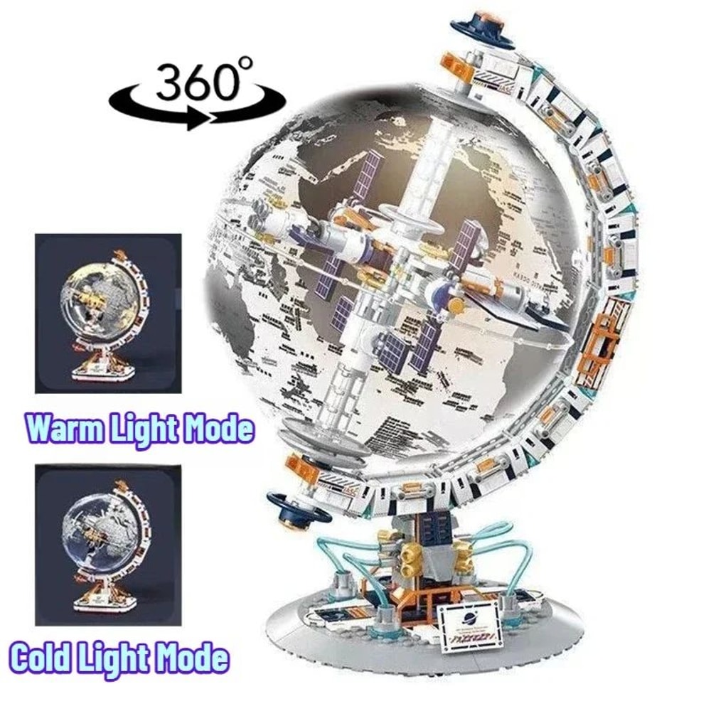 Galactic Globe Space Station Transparent Building Blocks Set For Kids 1