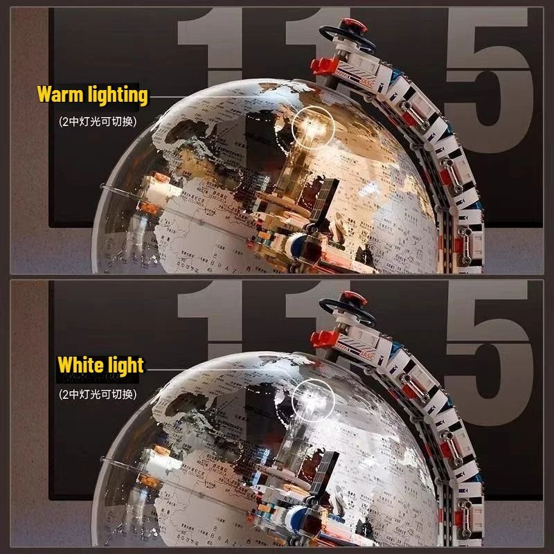 Galactic Globe Space Station Transparent Building Blocks Set For Kids 3