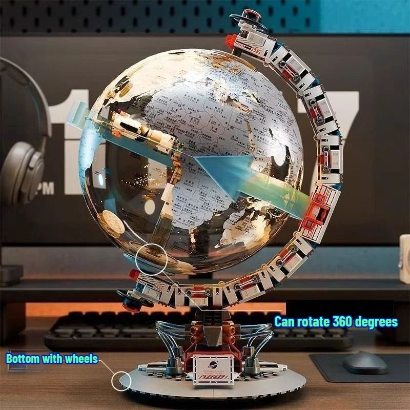 Galactic Globe Space Station Transparent Building Blocks Set For Kids 4