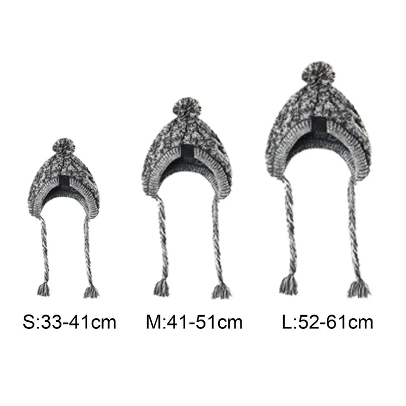 CozyPaws Windproof Knitted Winter Dog Hat With Fluffy Pom Pom 5