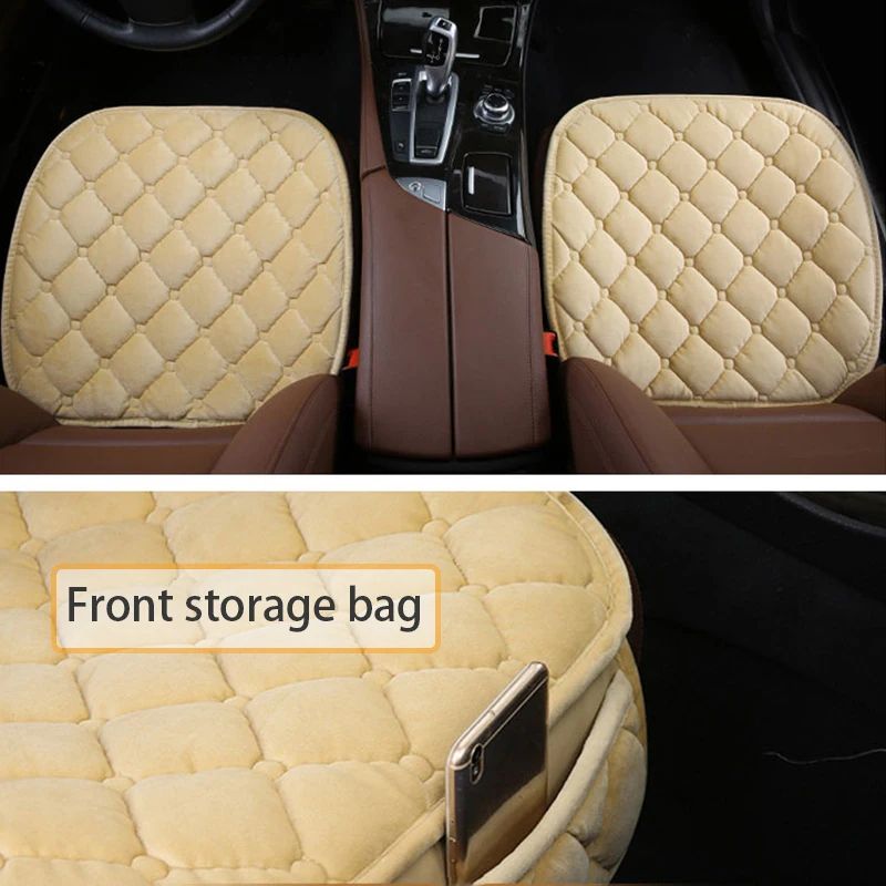 SEAMETAL Plush Universal Car Seat Cushion Cover AntiSlip Soft Protector 2