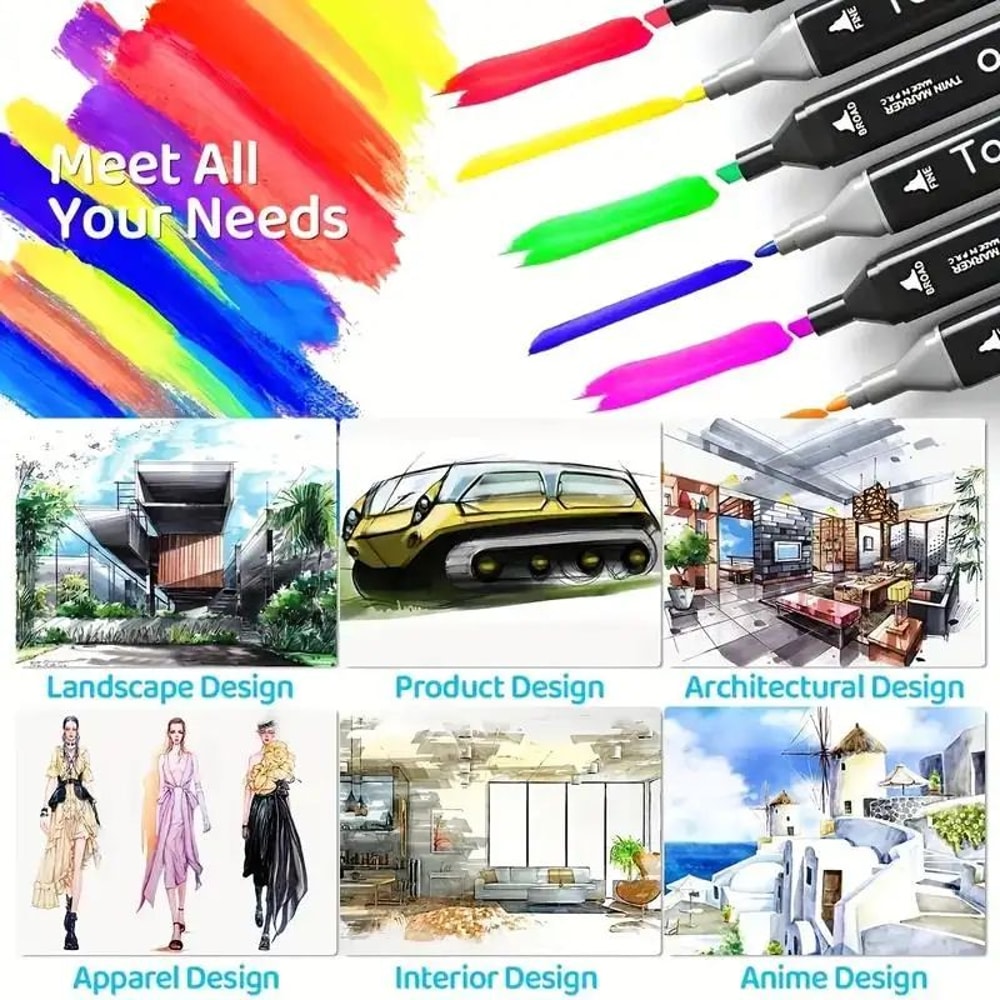 ColorSpectrum DualTip Permanent Art Marker Pens Set 3