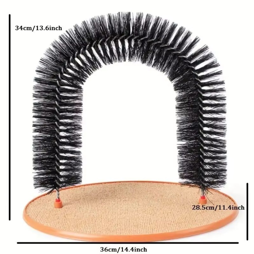FelineFun SelfGrooming Cat Arch With Massage Brush And Scratching Pad 1