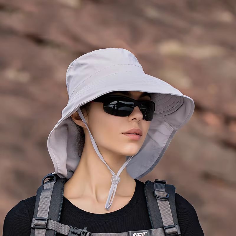 UPF 50 Wide Brim Sun Hat With Neck Flap For Women Outdoor Protection 3