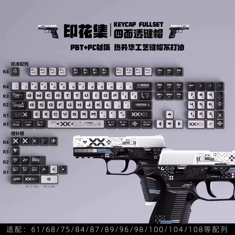 Doomsday Crossing Translucent Pudding Keycaps 125Key Set For MX Switch Mechanical Keyboards 5