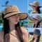 Wide Brim Straw Sun Hat With Bowknot Ribbon For Girls And Women 0