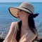 Wide Brim Straw Sun Hat With Bowknot Ribbon For Girls And Women 2