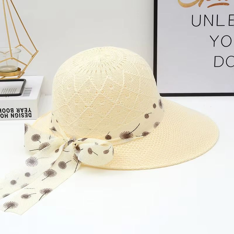 Wide Brim Straw Sun Hat With Bowknot Ribbon For Girls And Women 9