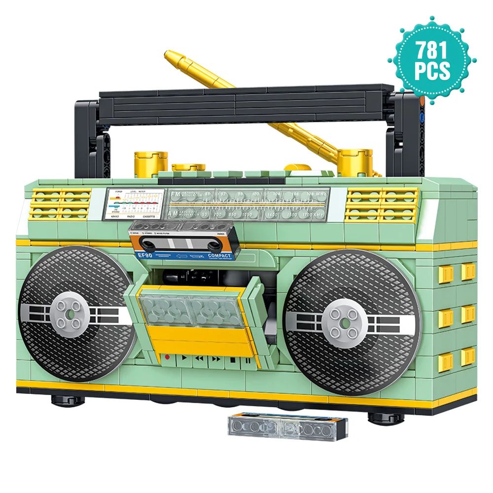 781PCS Retro Radio Classic Series Building Blocks Set Vintage Music Player Display Kit 0