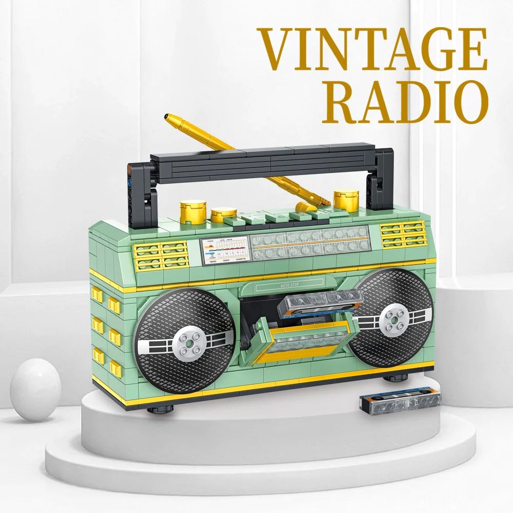 781PCS Retro Radio Classic Series Building Blocks Set Vintage Music Player Display Kit 1