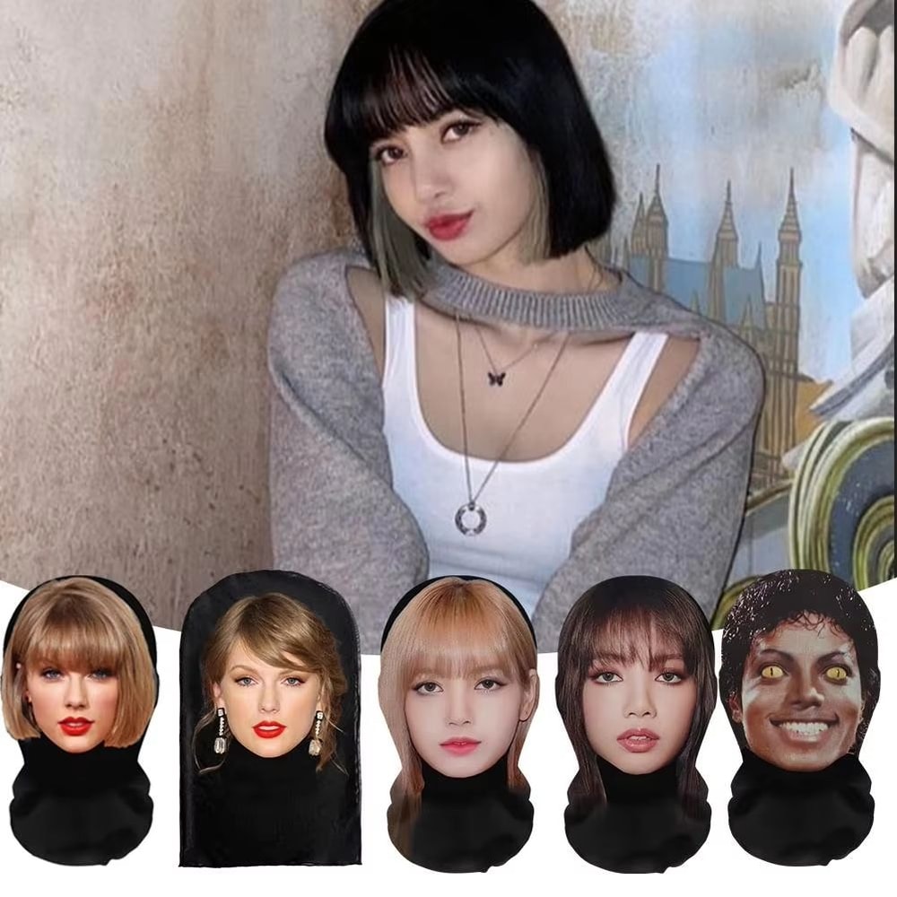 MeshVision 3D Printed Full Face Elastic Mesh Mask Unisex Cosplay Party Balaclava Headwear 2