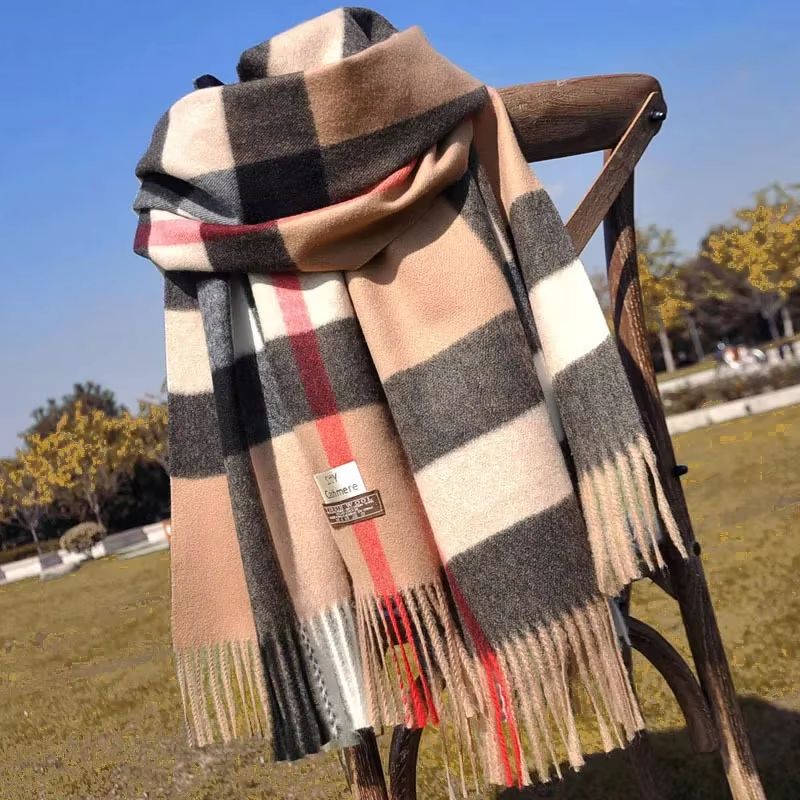 Plaid Winter Scarf For Women Luxury Warm Foulard Fashion Accessory 0