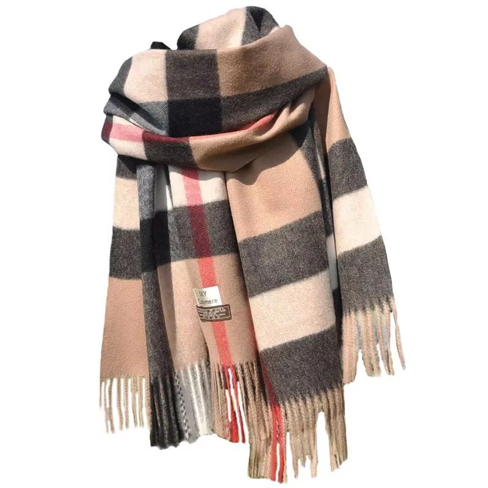 Plaid Winter Scarf For Women Luxury Warm Foulard Fashion Accessory 4