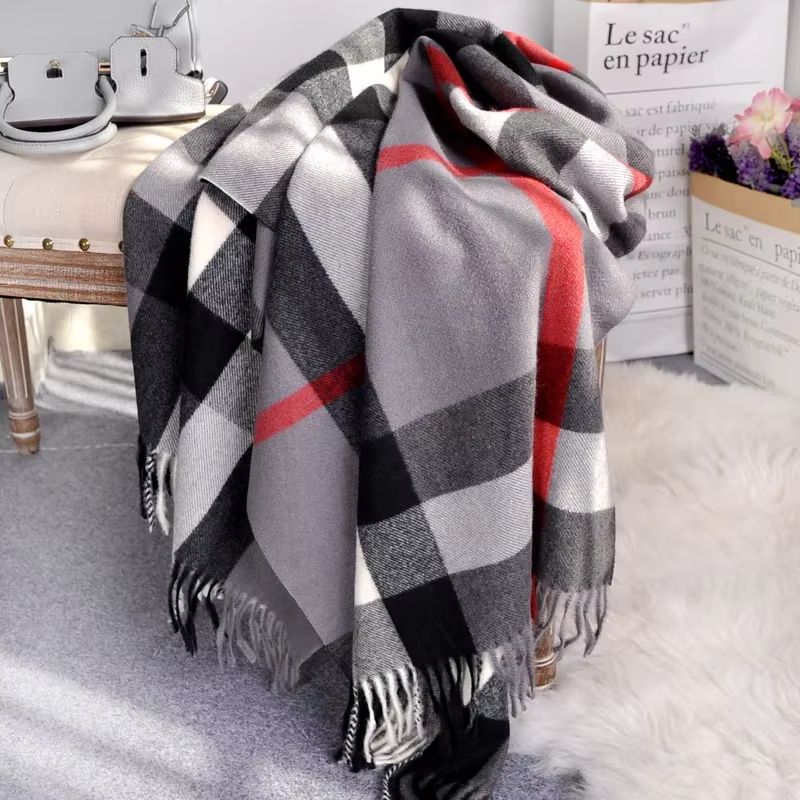 Plaid Winter Scarf For Women Luxury Warm Foulard Fashion Accessory 5