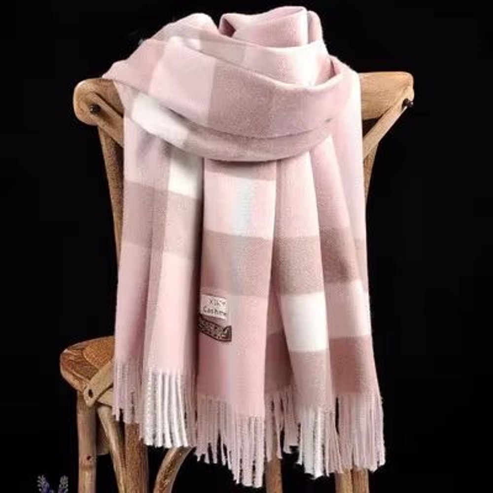 Plaid Winter Scarf For Women Luxury Warm Foulard Fashion Accessory 11