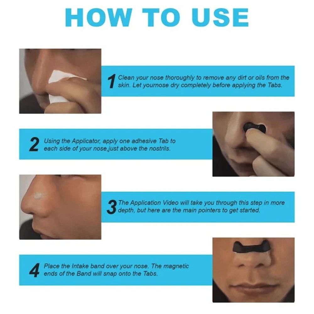 AirFlow Magnetic Nasal Dilator Starter Kit Breathing Aid Nose Clip For Snoring Sleep Support 5