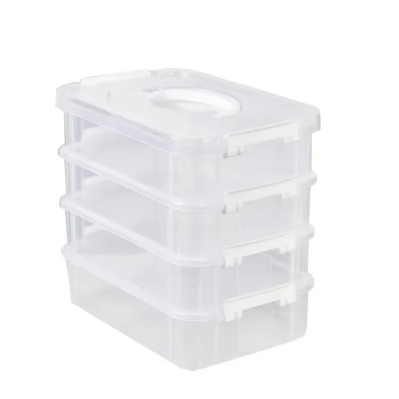 Extra Large 4 Tier Stackable Storage Box With Lid Clear Organizer For Toys And Building Blocks 2