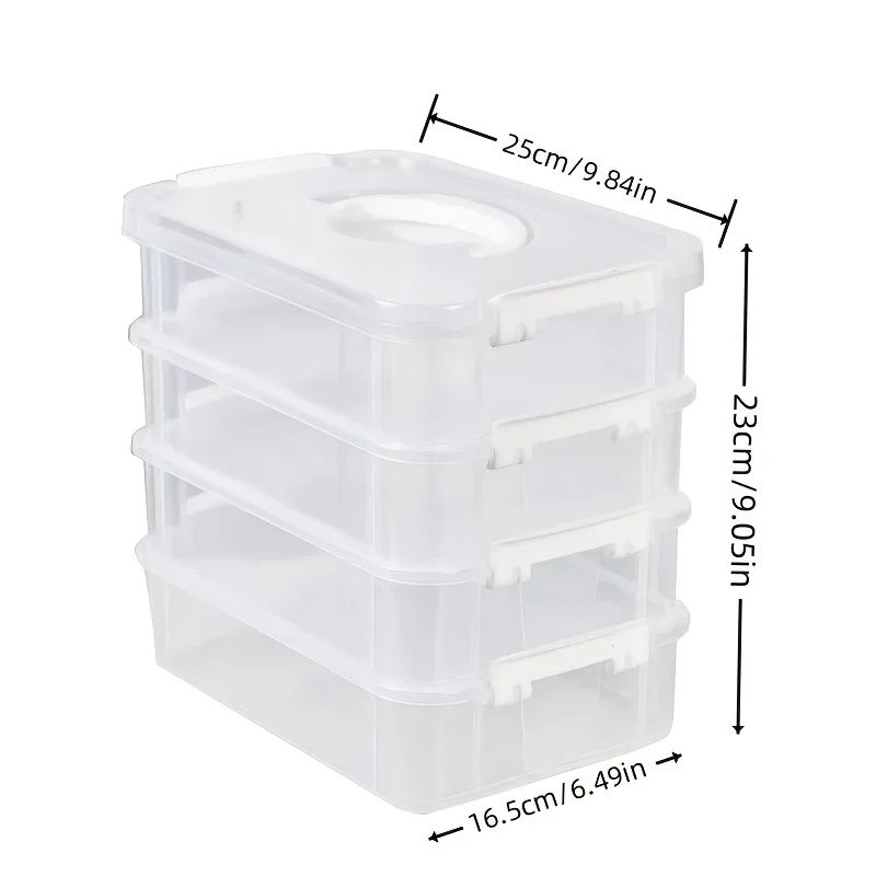 Extra Large 4 Tier Stackable Storage Box With Lid Clear Organizer For Toys And Building Blocks 3