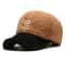 Trendy Lambswool Baseball Cap With Big Letter Embroidery For Winter Comfort 12